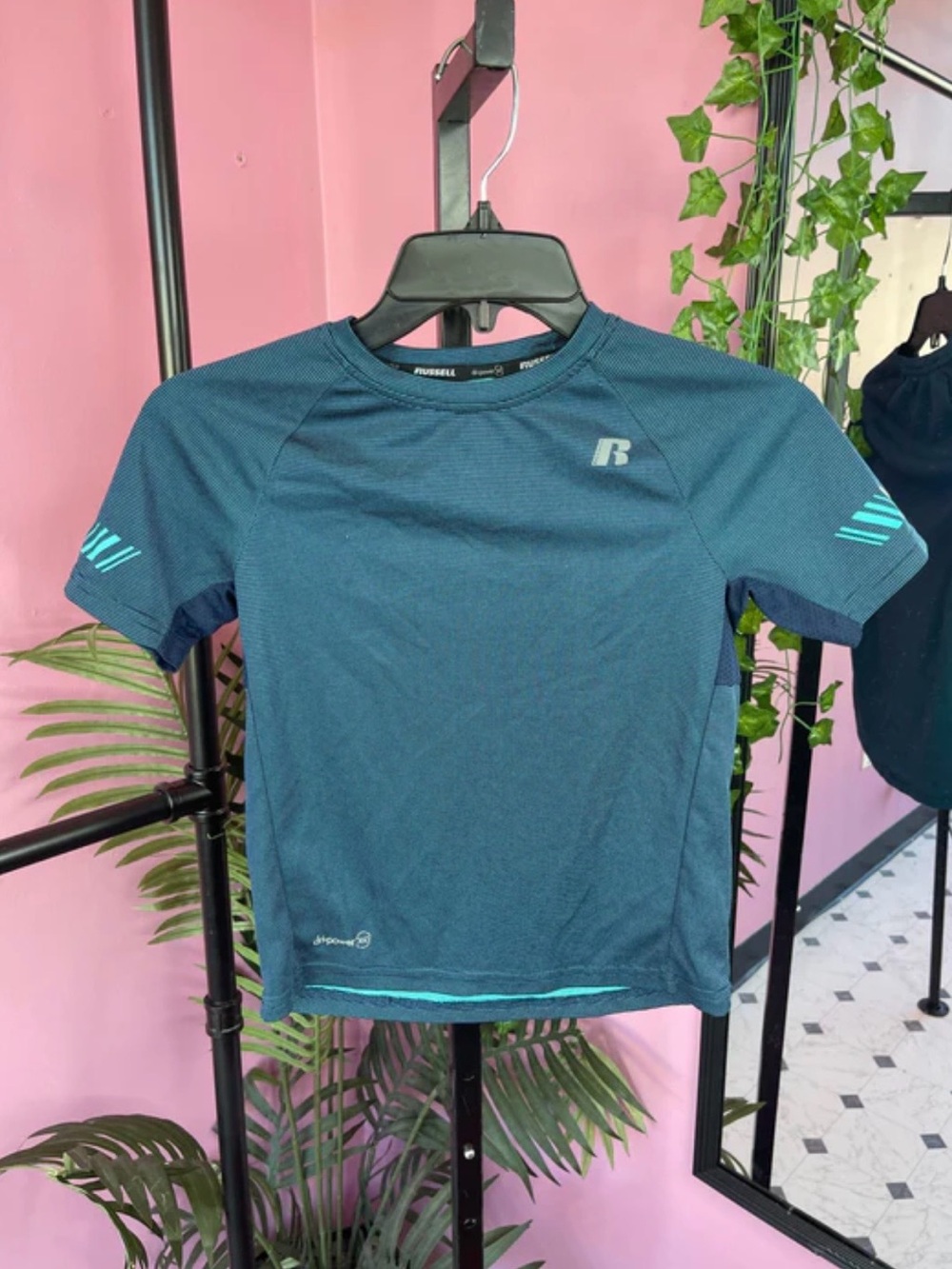 Russ Kids' Dark Teal Short-Sleeve Swim Rashguard with Teal Accent